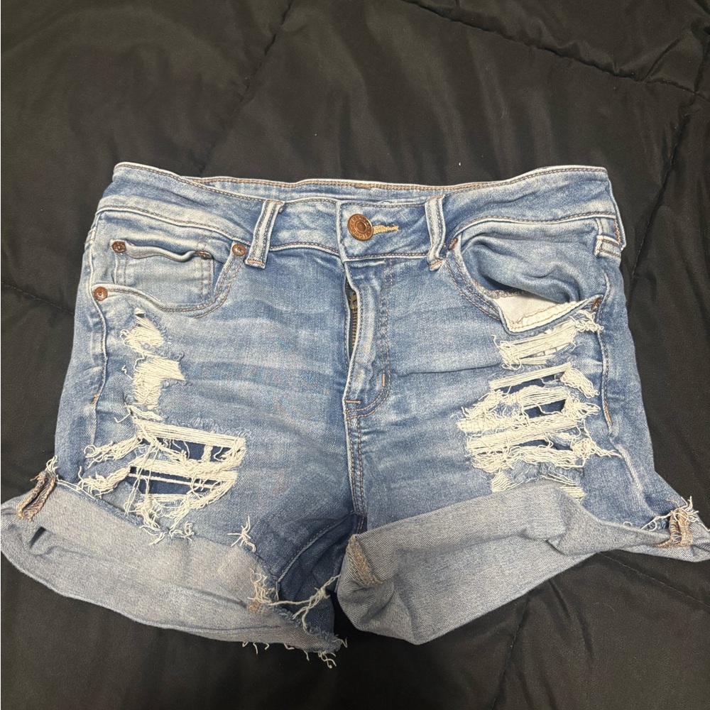 Distressed Denim Shorts